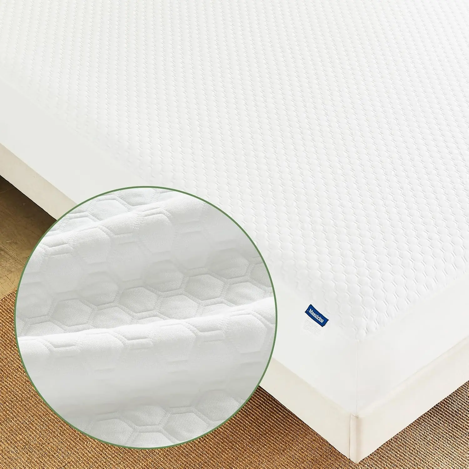 Tencel  Mattress Protector in White,  and  Soft, Enjoy Our  Mattress Cover Fitted with A Deep Pocket, , Breathable, Noiseless and Absorbent