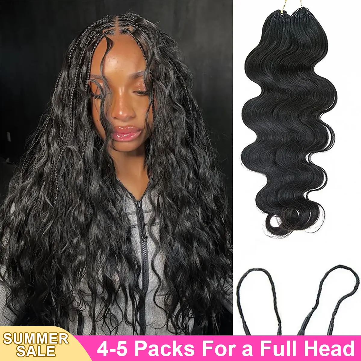 [New In] Bgmgirl Body Wave Crochet Hair for Boho curls Pre-Separated 50g/pack Hair Extensions Time Saving Natural Black | #4 Chocolate Brown | #4/27 Brown | #613 Blonde | #30 Light Auburn Highlight Miracle Knots Human Hair Summer outfits back to school