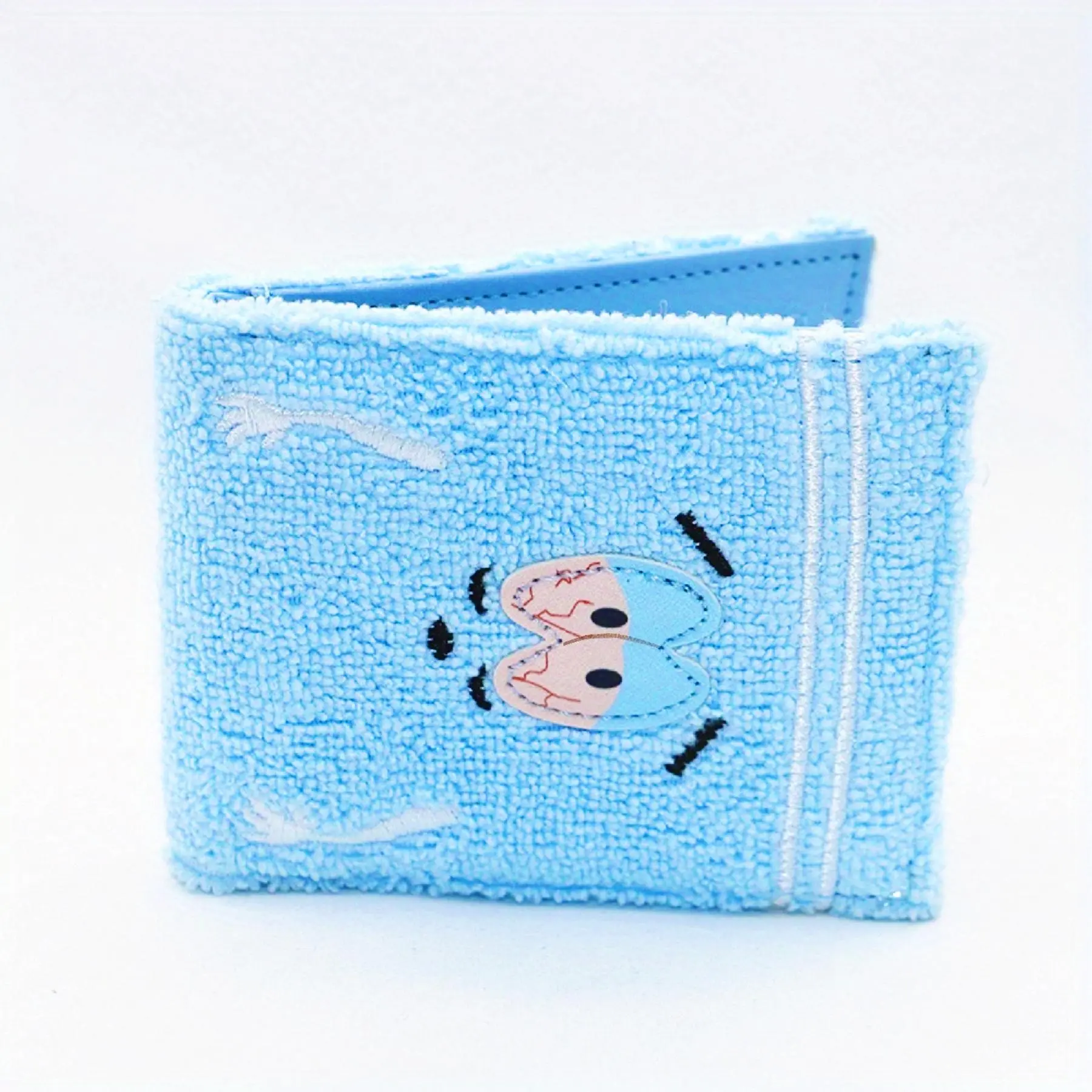 Cute Anime Fashion Wallet, Embroidered Towel Cloth Design, Personalized ID Card Holder for Stylish Use, Casual Card Holder, Pu Card Holder