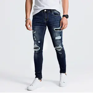 GINGTTO Men's Ripped Stretch Jeans Slim Fit Distressed Skinny Denim Pants Fashion Comfort Tapered Leg