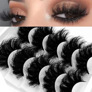 5 Pairs Natural False Eyelashes, Curly Faux Synthetic Cluster Lashes, Full Volume Eyelash for Lashes Extensions, Volumized False Eyelashes, Christmas Gift, Cosmetic