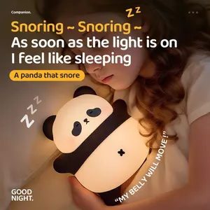 Cute Panda Breathing Light, LED Touch Lamp for Kids, Rechargeable Silicone Night Light, Fun Home Decor for Room & Office