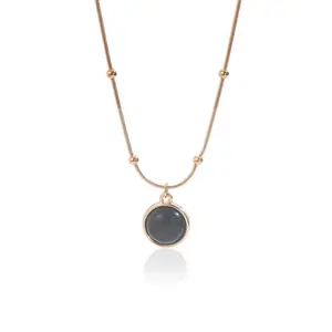 Lxalry 18K Gold-Plated Mood Necklace for Women – Color-Changing Pendant, Waterproof Stainless Steel, Hypoallergenic, Skin-Safe Jewelry Gift