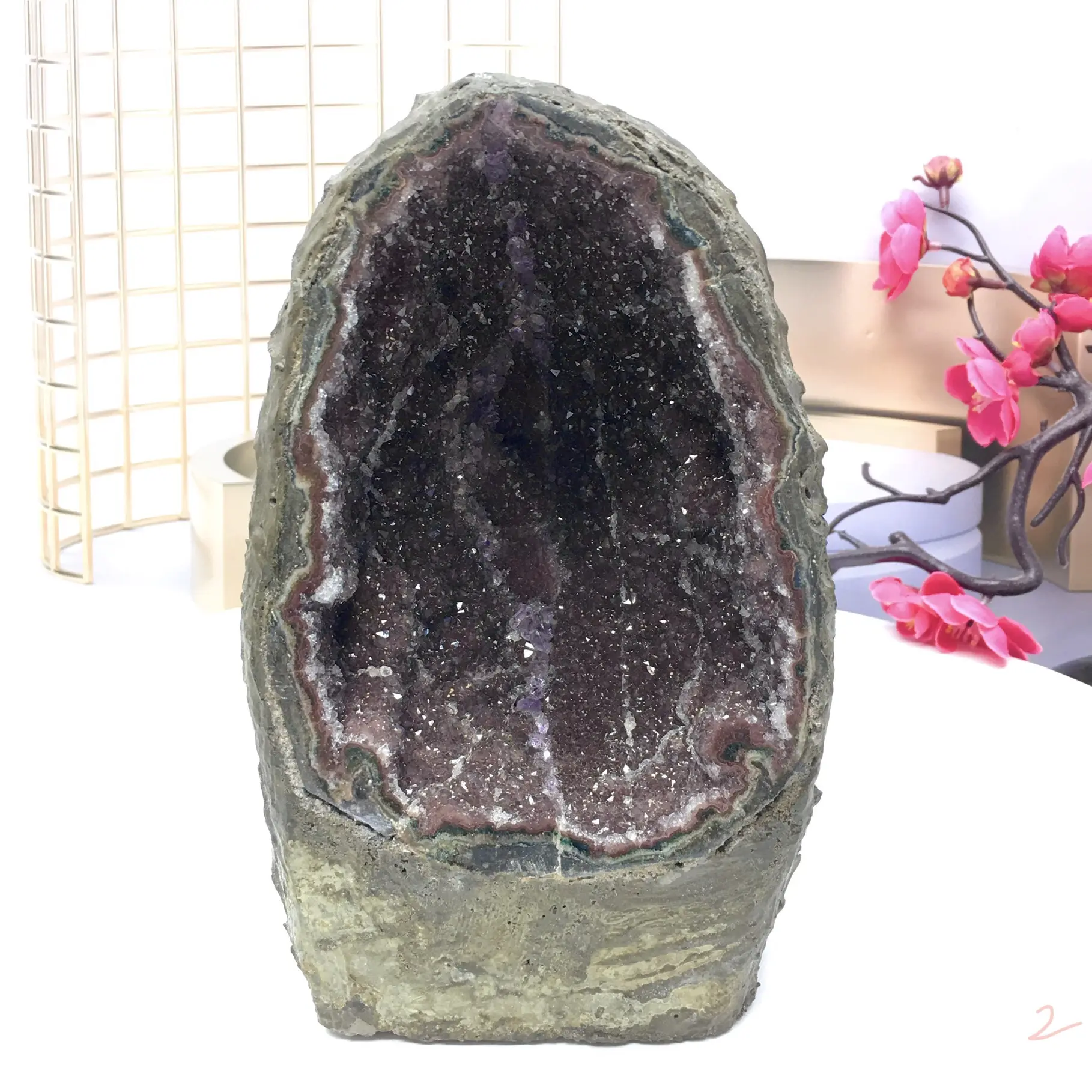 Large Size Natural Amethyst Crystal Cave Decor - Naturally Formed Unique Ornament for Home, Room, House Decor, 190mm*120mm, 3000g, Jewelry Accessories & Derivatives, Room Decor, Decorative