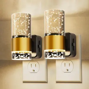 JandCase Night Lights 2 Pack LED Wall Sconce Style with Adjustable Brightness & Auto Sensor for Bathroom Hallway Soft Glow Decorative Lighting Lamps