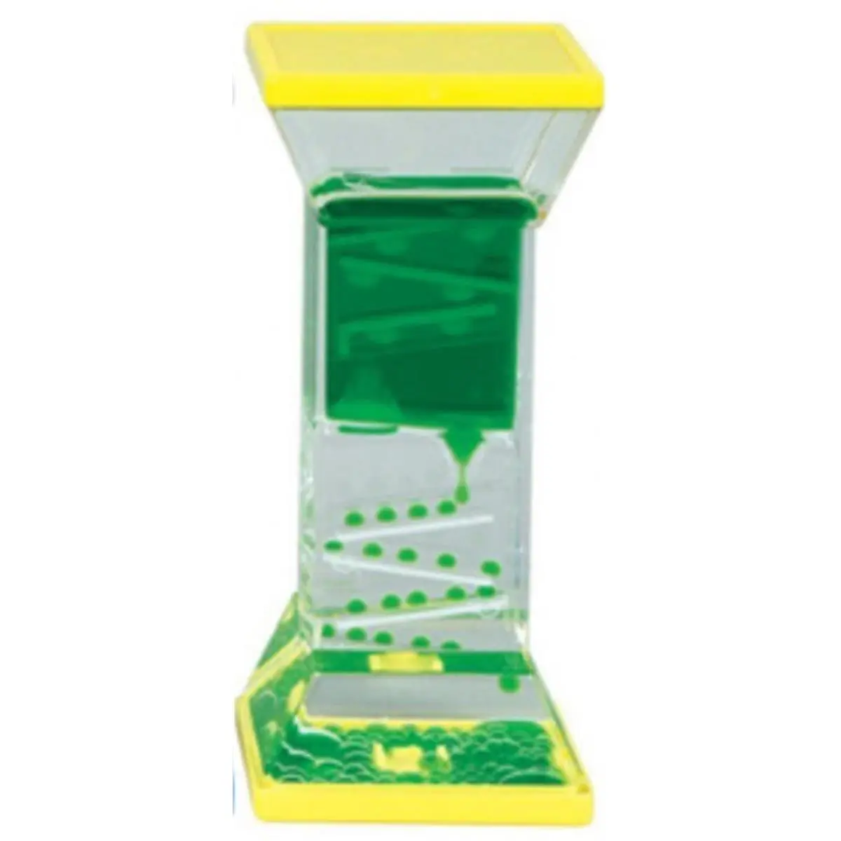 212 MAIN Liquid Motion Desk Toy with a Single Zig Zag Drop, Sturdy Plastic Relaxer with Non-Toxic, Non-Flammable Green Liquid