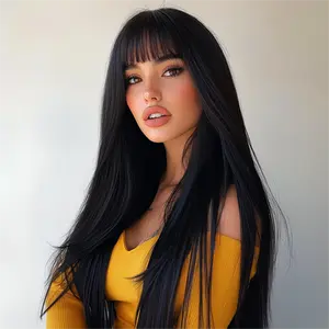 SMILCO/Black | Straight Hair | Synthetic Wig | 24inch |SM257