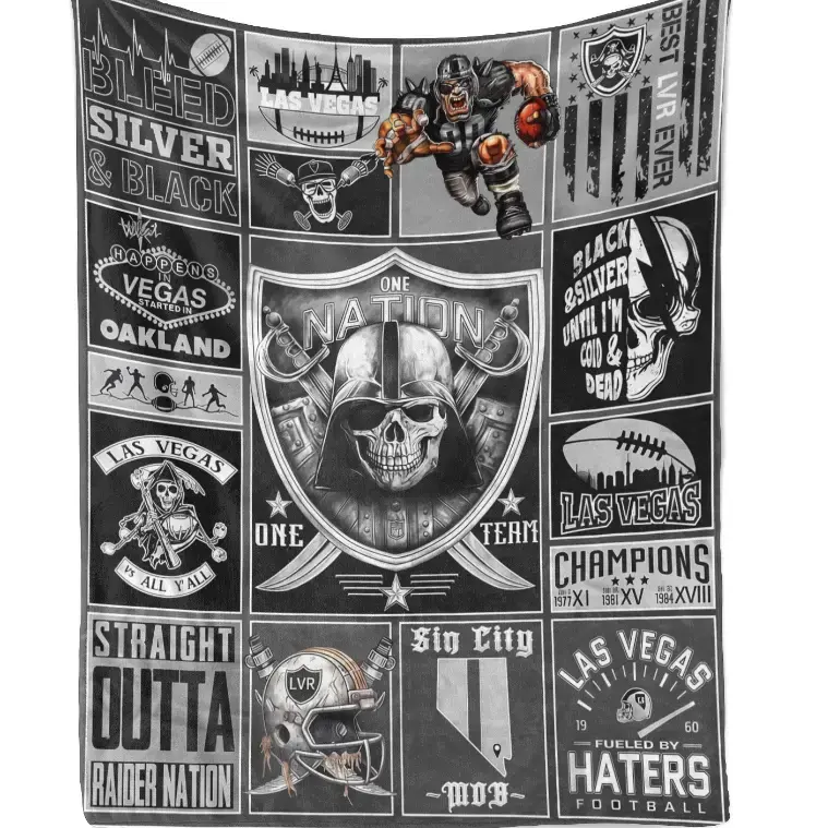 Echoes Country Raiders Team Las Vegas Football Warm Throw Blanket, Gift for Men and Boys