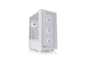 Thermaltake S200 Plus TG ARGB Snow ATX Tempered Glass Mid Tower Gaming Computer Chassis with 120mm ARGB Lite Front Fan Pre-Installed CA-1X2-00M6WN-01