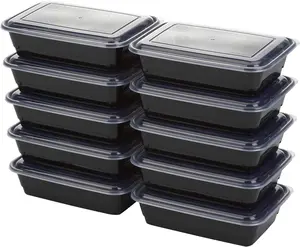 Meal Prep Containers Single Compartment 10-Pack BPA-Free Reusable Food Storage Black Microwave & Freezer Safe Stackable Meal Prep Containers for Lunches and Snacks