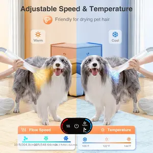 2.7L 3-in-1 Dog Hair Vacuum, Dryer, and Clipper Kit - All-in-One Pet Grooming Solution with Adjustable Speed and Temperature, 8 Essential Tools for Dogs and Cats, Including Pet Nail Grinder and Clipper, Easy Cleaning with Detachable Dust Cup