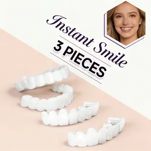 [3 Pairs] Instant Porcelain White Snap-On Veneers - 1-Min Visual Glow Up Cosmetic Teeth Visual Confidence Booster