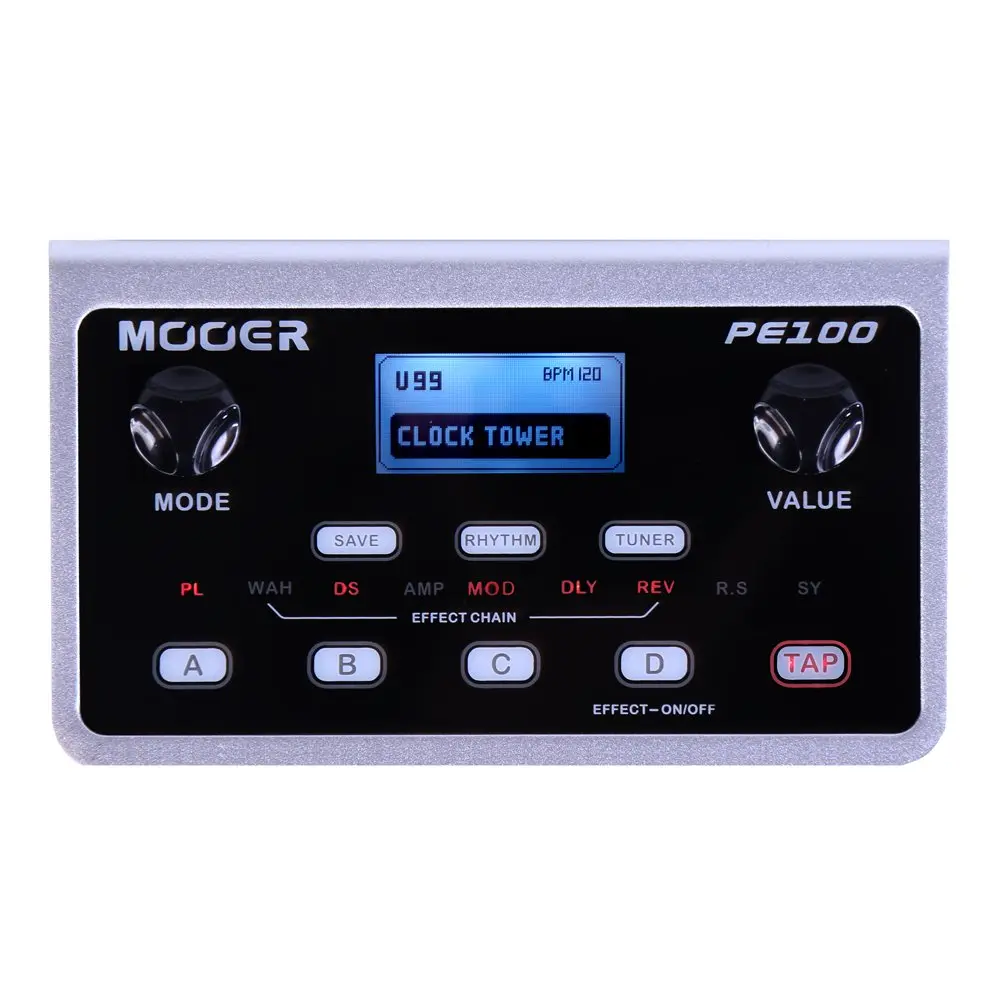 MOOER PE100 Portable Desktop Guitar Multi-Effects Headphone Amplifier - Drum Machine, TAP Tempo, Live Audio Mixer, Instrument Accessories Practice Tool, Guitar Headphone Amplifier