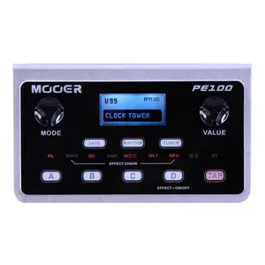MOOER PE100 Portable Depstop Guitar Multi Effects Headphone Amp Pedal Practice Tool with Drum Machine, TAP Tempo