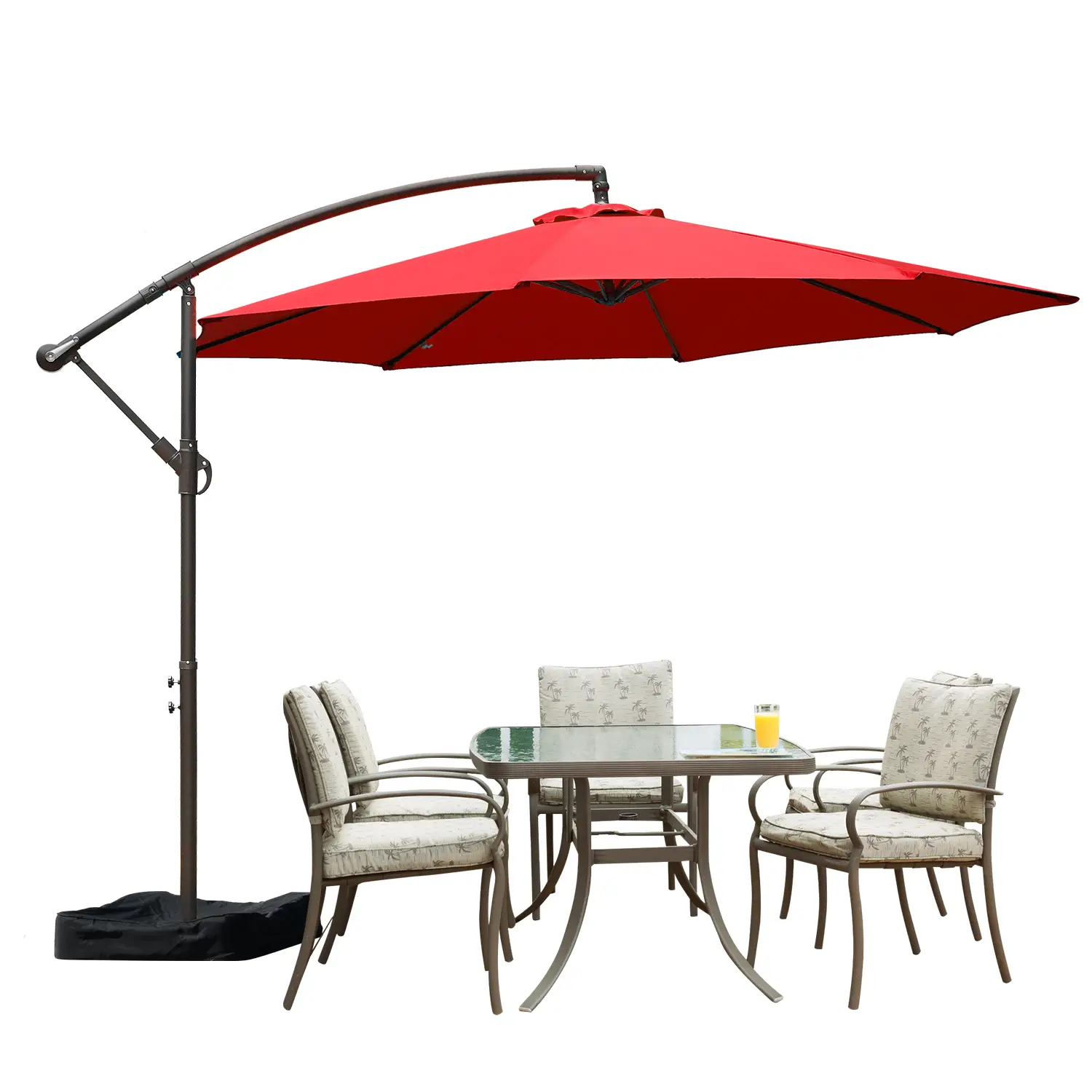 Aoodor Patio Off-set Hanging Outdoor Umbrella 10FT Aluminum Cantilever Pool Garden Umbrella