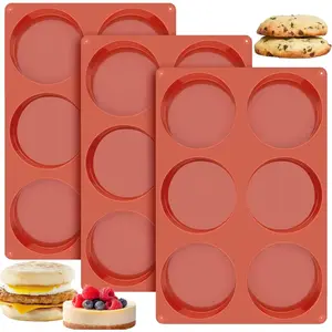 4 Inch Egg Molds for Baking Muffin Tops, 3 Pack Non-Stick Large Disc Shape Round Molds for Various Breakfast Variations