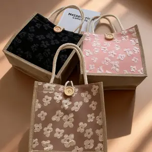 Reusable Linen Handbag, Blank Shopping Bag, DIY Design, Elegant Multifunctional Gift Bag, Wedding Bridesmaid, Student, Teacher, Promotional Event