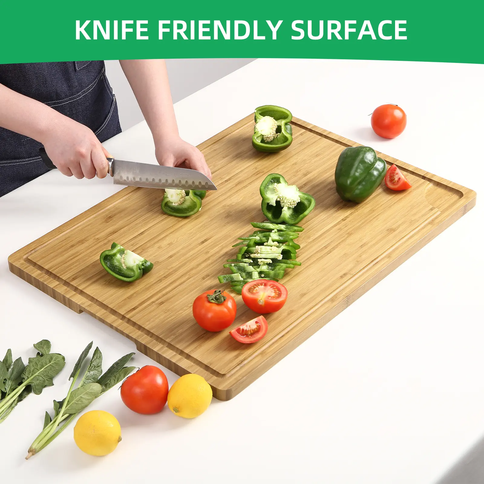 Extra Large Bamboo Cutting Board, 20 x 30 Inch Reversible Chopping Board with Deep Juice Groove and Handles, Pre-oiled Butcher Block Cutting Board for Meat, Vegetables, Fruit