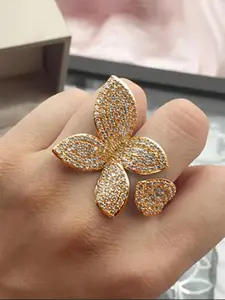 1 PC Elegant Cubic Zirconia Rings Butterfly Ring For Women For Wedding Engagement Party Jewelry Valentine's Day Gift