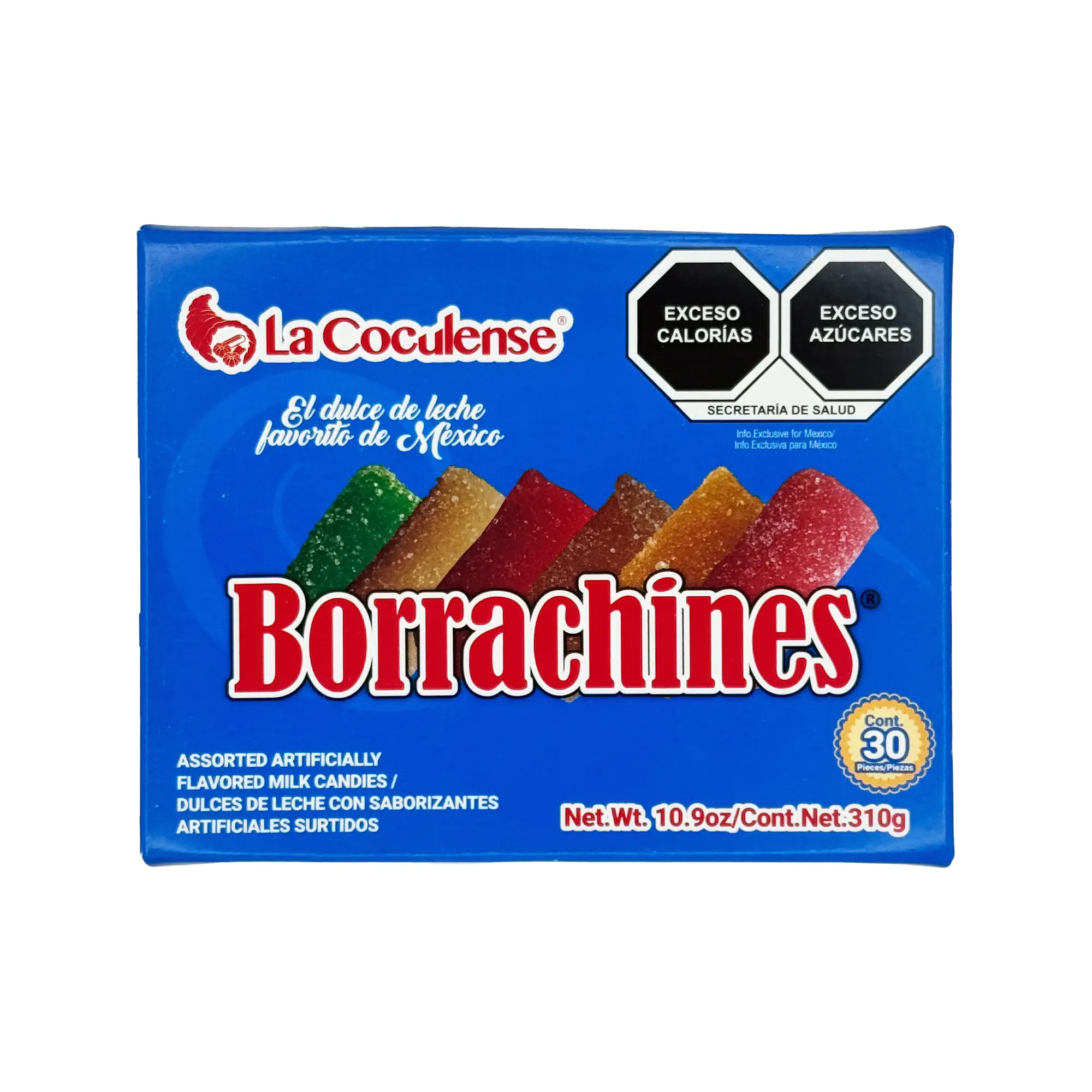 La Coculense Borrachines Assorted Artificially Flavored Milk Candies, 30 Pieces, Mexican Candy, Dulces Mexicanos, Sweet, Dulce de Leche, Snack, Bonbon