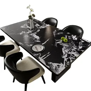 Marble Leather Table Mat Waterproof Oil Resistant Easy Clean Heat Resistant Dining Coffee Table Light Luxury Desktop Protective Pad American Style