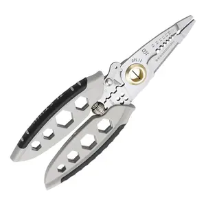 Multi-Functional Wire Stripper 7 Inch Stainless Steel Cable Cutter Electrician Tool for Wire Stripping Cutting and Crimping