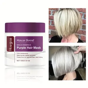 Macca essence purple hair mask -100g/moisturizing and color protection - easy to comb, lasting care, looks shiny, suitable for all hair, | fashion packaging | natural ingredients hair mask