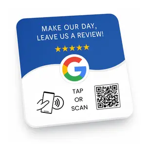 Google Review Plate - Durable Wall-Mounted Acrylic Plaque with QR Code & NFC Tap for Business Feedback Collection