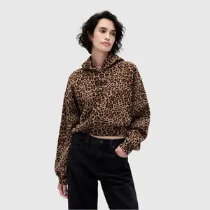 GAP VintageSoft Crop Logo Hoodie  Womenswear Long Sleeves Cropped Style