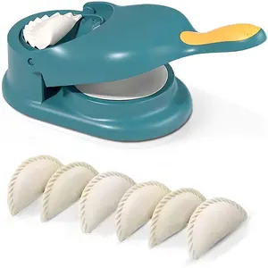 Two-In-One Dumpling Maker Kit, Kitchen Gadgets, Fully Automatic Manual Wrapper Pressing Machine, Ideal for Egg & Steamed Dumplings, Includes Molds