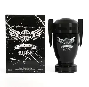 Invincible Black Spray Cologne Eau de Parfum for Men 100ml / 3.4 fl. oz - & Captivating Fragrance Aromatic Amberwood