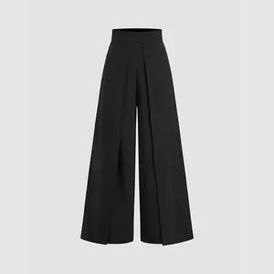Cider [size 0-10] Woven High Rise Solid Wide Leg Trousers