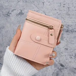 New women's short  coin purse, bank card and credit card storage bag, multi-card slot card holder, zippered wallet crossbody women shoulder
