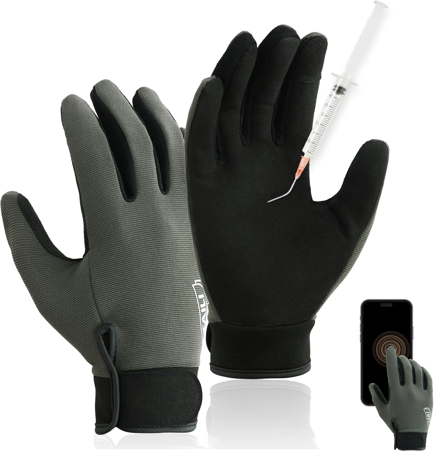 TAILI Level 2 Needlestick, Level 5 Puncture Resistant Work Gloves, Grip Enhanced Cut Resistant Gloves for Gardening, Carving, Fishing, Feather-Light Comfort, Breathable and Touchscreen Compatible