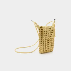 Women’s Woven Mini Crossbody Phone Bag for Lipstick/Coin Storage
