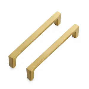 Ravinte Kitchen Square Cabinet Handles Brushed Brass Cabinet Pulls Drawer Pulls Kitchen Cabinet Hardware Kitchen Handles