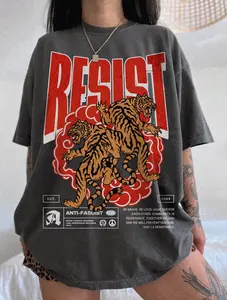 Resist T Shirt UNISEX Resistance Shirt Anti Fascist Shirt Trendy Tiger Tee Anti tr^mp Protest Activist Tee Progressive Shirt