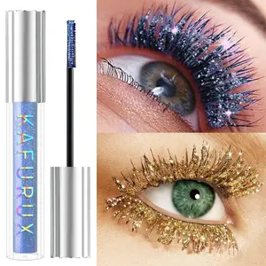 Christmas 5 Color Diamond Voluminous Lengthening Mascara Gift Set, Smudgeproof Curling Long Lash Tool, Perfect for Stage Makeup, Carnival Parties, Holiday Gifts