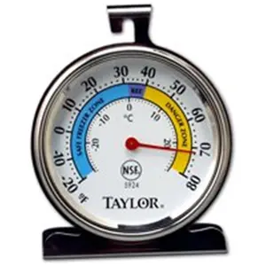 212 MAIN Waterproof Stainless Steel Refrigerator Freezer Thermometer (Model 5924), Easy Reading, Zone Marked