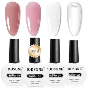 JODSONE 4 Bottles of 10 ML Capacity Builder Gel Nail Set Building Nail for Nail Apex and Extension Strengthener Hard Need to Cured By Nail Lamp,2025 New Upgraded Version