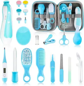 Baby Healthcare and Grooming Kit,21 in 1 Baby Electric Nail Trimmer Set, Baby Grooming Kit,Newborn Nursery Health Care Set,Infant Comb,for Newborn Infant Toddler Kids (Blue)