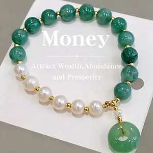 High quality Natural Jade Bracelet With Green Dount Charm Blue Water Jade For Daily Wear jade bracelet