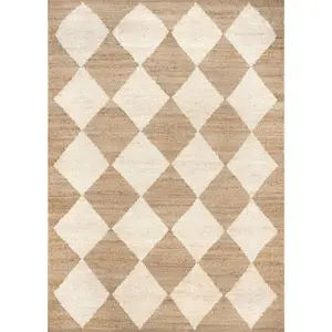Louie Diamond Checkerboard Jute Area Rug