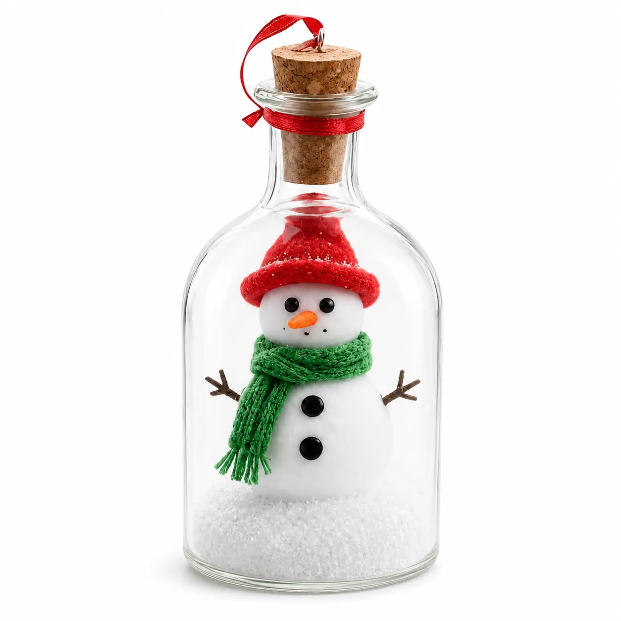 Recordable Christmas Snowman in a Bottle, Personalized Voice Message Holiday Keepsake Gift, Cute Snowman Christmas Decor for Family, Friends & Kids