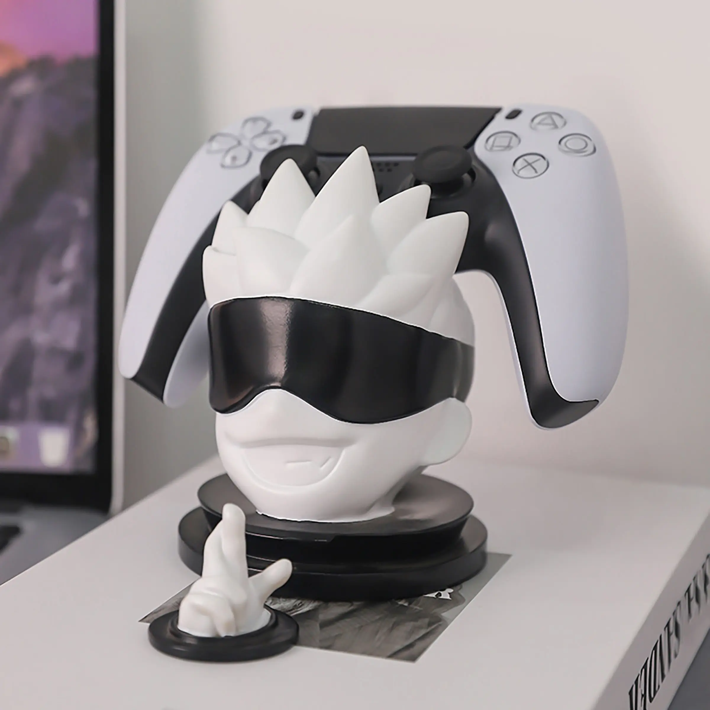 1pc Cyberpunk Themed Game Controller Stands - Compatible, Portable Desktop Display Base with Gesture Pose, Durable ABS Material, Ideal for Gaming & Decor, Gaming Accessory Holder|Futuristic Design|Durable ABS Stand Console Controller Accessories