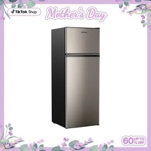 Upstreman mini fridges 7.7 Cu.Ft. Refrigerator with Freezer Double Door Fridge Adjustable Temperature Thermostat Large Capacity Reversible Door Swing Energy-Efficient Compact Mini for Apartment Office Dorm BD75/SD75 Home Appliance tiktokshopspringglowup