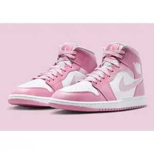 Women's Air Jordan 1 Mid "Iced Carmine" Pink/White BQ6472-605 Fashion Athletic Spring Sneakers