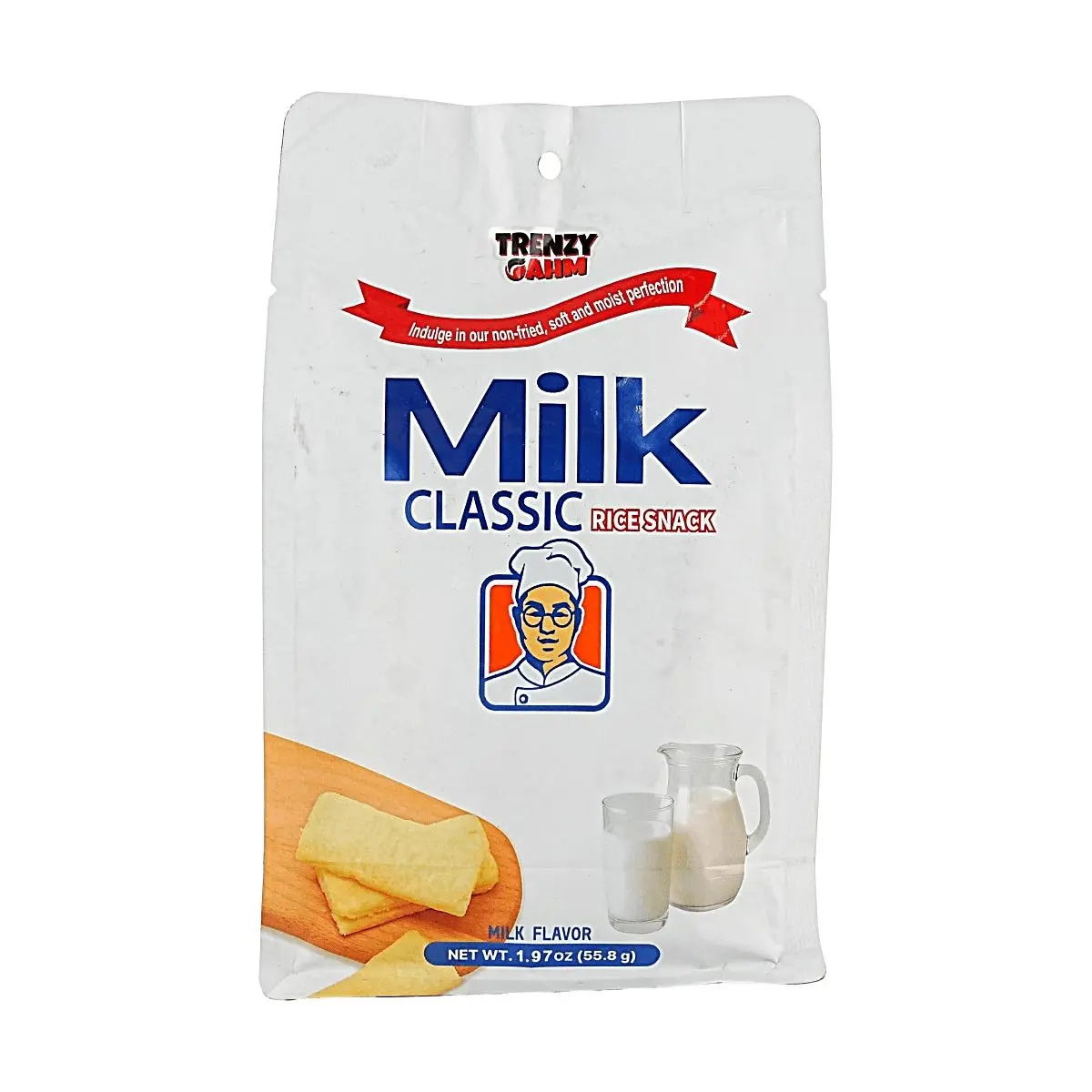 TRENZY GAHM Milk Rice Crackers - Korean Viral Snack, Creamy Milky Flavor, 55.8g