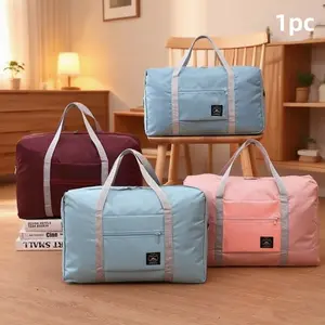 Large Capacity Portable Travel Storage Bag, Lightweight Zipper Luggage Bag, Simple Washable Organizer, Waterproof Durable Essential, Multifunctional Portable Bag, Travel Essentials Bag, Travel Bags