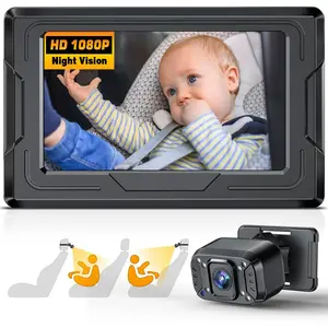 Camera HD 1080P with Display, 4.3''  Seat   Camera Mirror for   Night Vision, 360? Rotation & 149? Wide View, 3 Mins Easy Installation